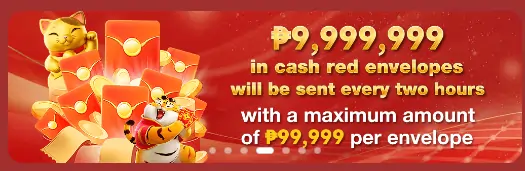 in cash red envelopes will be sent every two hours with maximum of P99,999