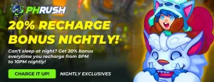 phrush casino get 20% recharge bonus nightly!