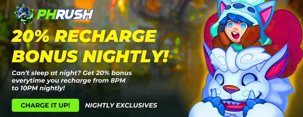 phrush casino get 20% recharge bonus nightly!